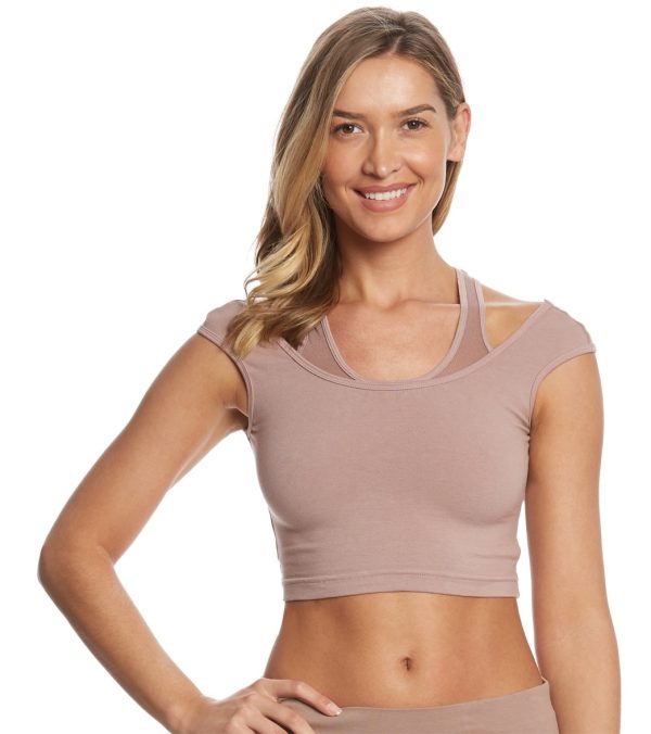 Hard Tail Mesh Layer Crop Tank For Discount