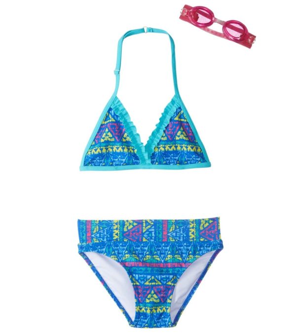 Jump N Splash Girls  Sea Adventure Triangle Bikini Set w Free Goggles (7-14) For Discount - Image 4